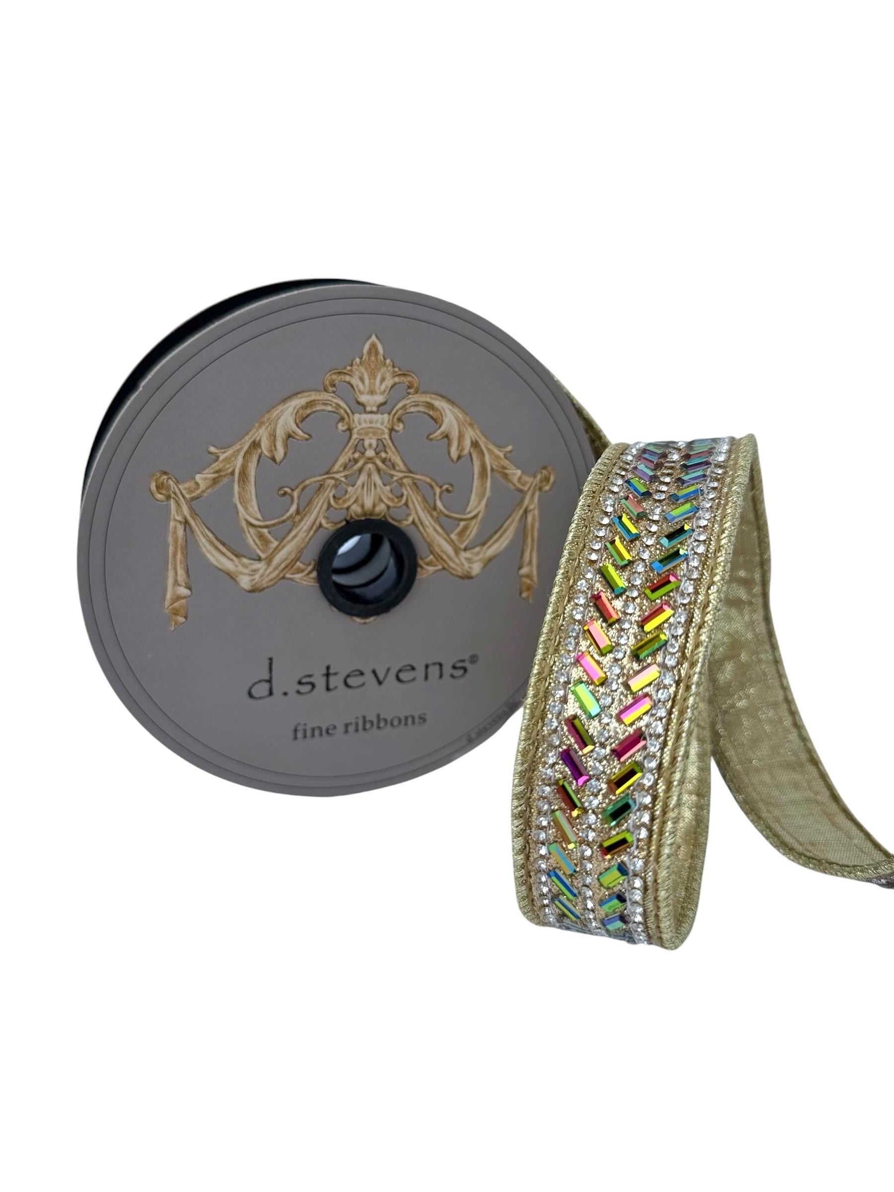Designer Wired Ribbon, Luxury Ribbon, Wreath Ribbon, Bow Making Ribbon, Pastel Metallic Ribbon, Christmas Ribbon Tree Decor D Stevens Ribbon