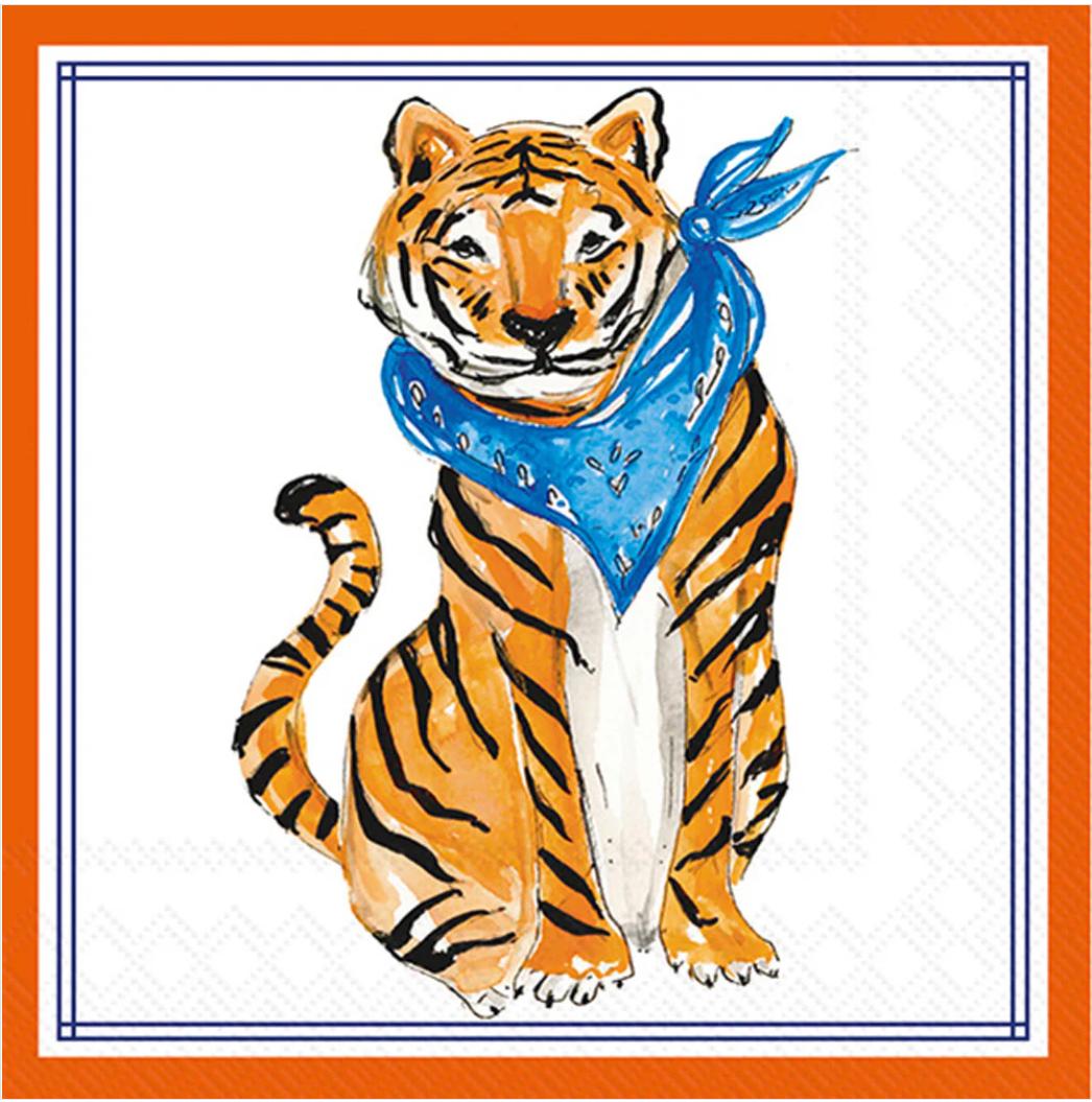 Tiger Cocktail Napkins Game Day Napkins Football Party Napkins Tailgate Party Decor Hostess Gift Thank You Gift Set of 20