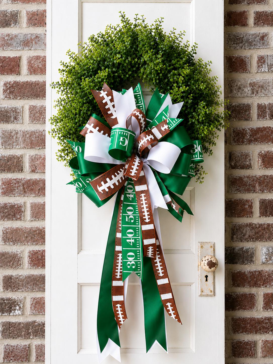 Custom Game Day Wreath Bow | Football Bow in Team Colors