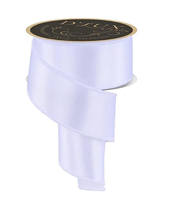 White Wired Ribbon Luxury Designer Ribbon for Wreath Bows Wedding Decor Christmas Bows and Bow Making