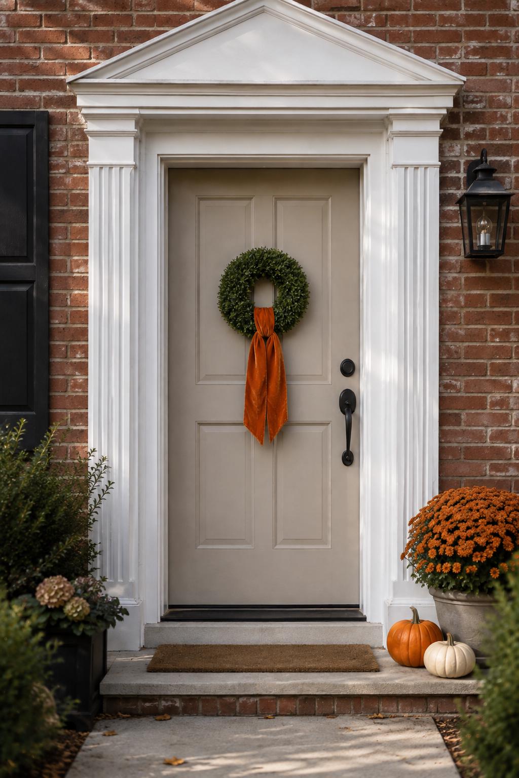 Orange Velvet Wreath Sash Fall Wreath Supply Autumn Door Decor Wreath Making Ribbon Accent