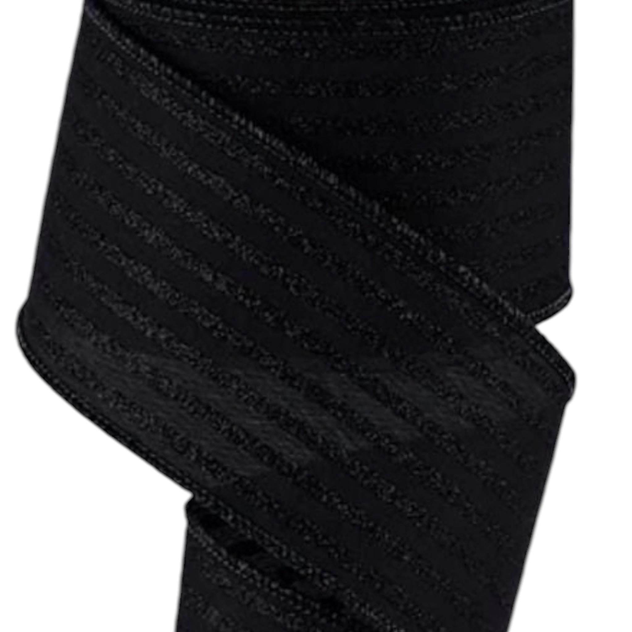 Black Glitter Wired Ribbon for Wreaths Bows & Seasonal Decor