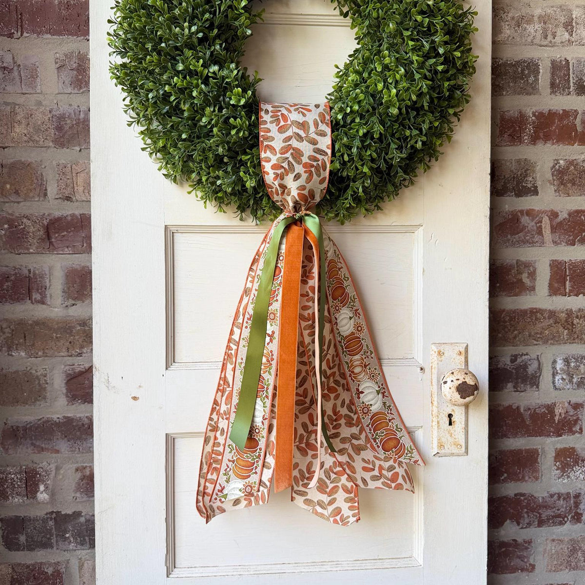 Fall Wreath Sash Pumpkin Wreath Sash Front Door Decor Autumn Door Bow Harvest Wreath Decor
