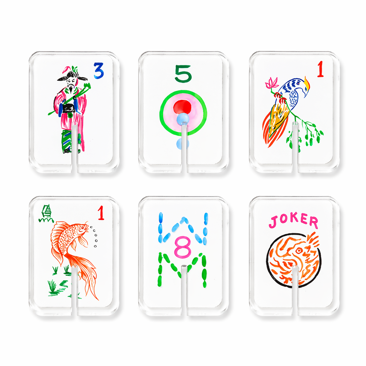 Let's Play Mahjong Acrylic Drink Clip Combo