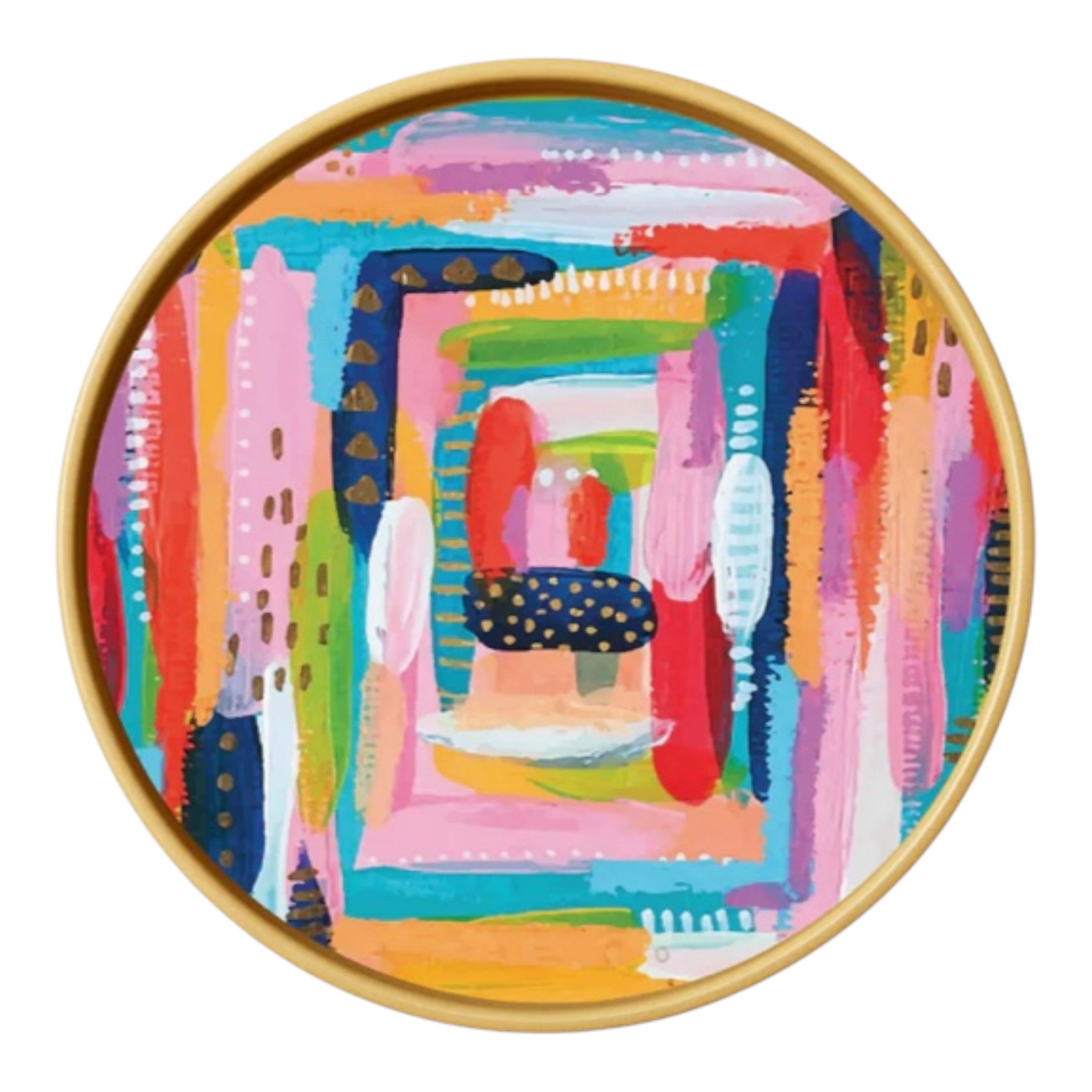 Luxe Pebble Vegan Leather Gold Tray Set with Colorful Reversible Insert