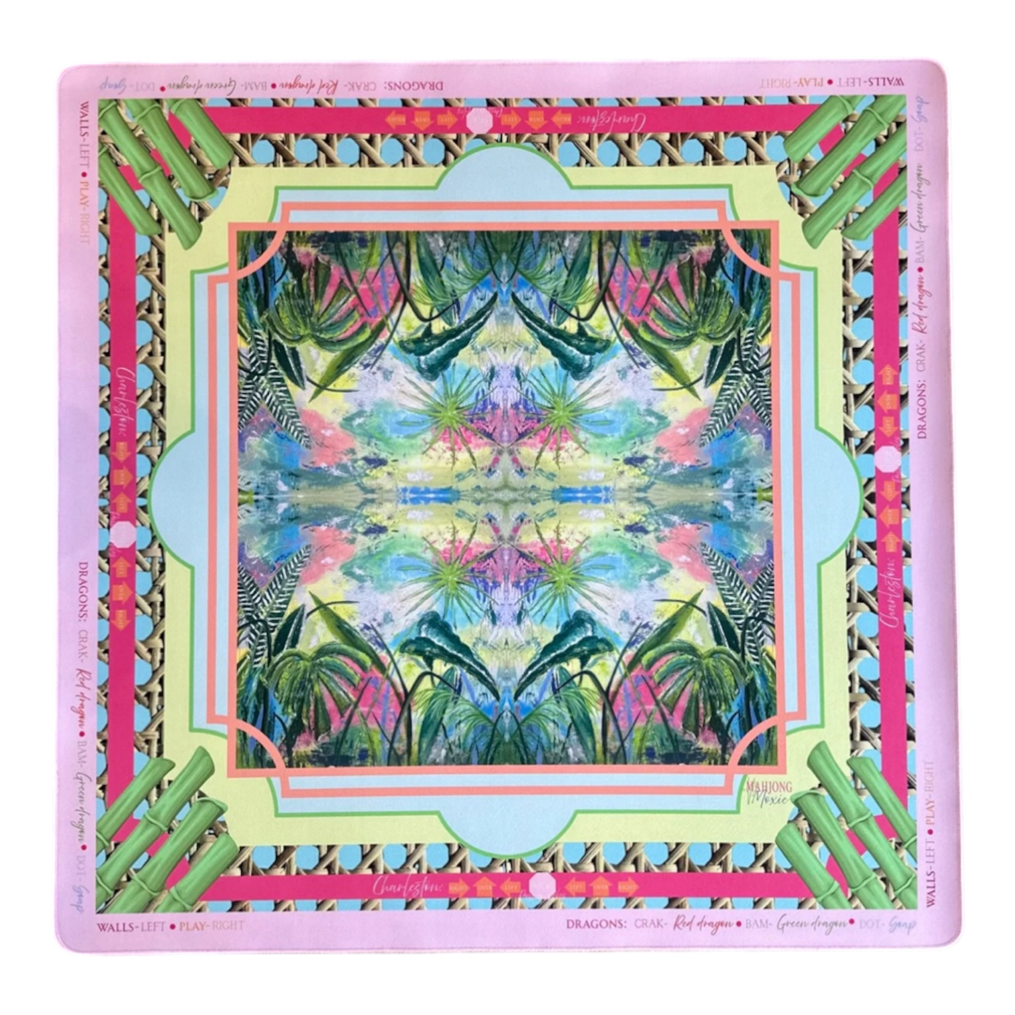 Oasis Mahjong Mat, Vibrant Coastal Design