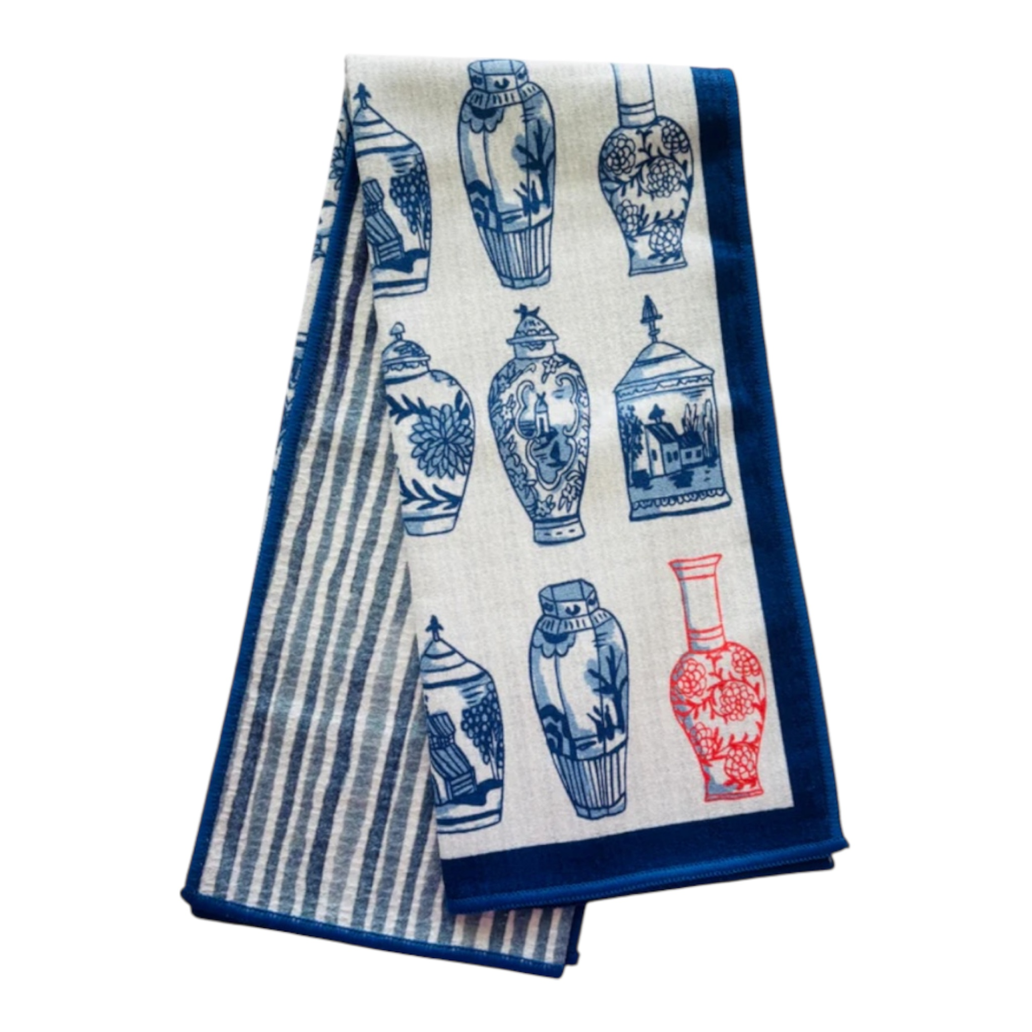 Blue & White Chinoiserie Tea Towel, Ginger Jar Tea Towwl