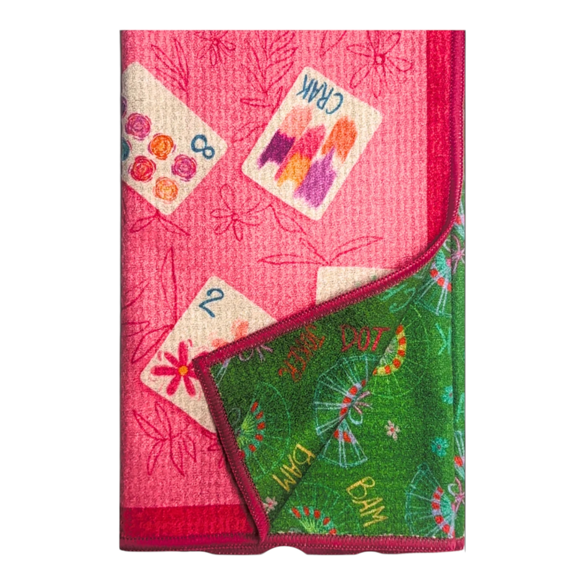 Mahjong Double-Sided Tea Towel, Colorful Kitchen Towel