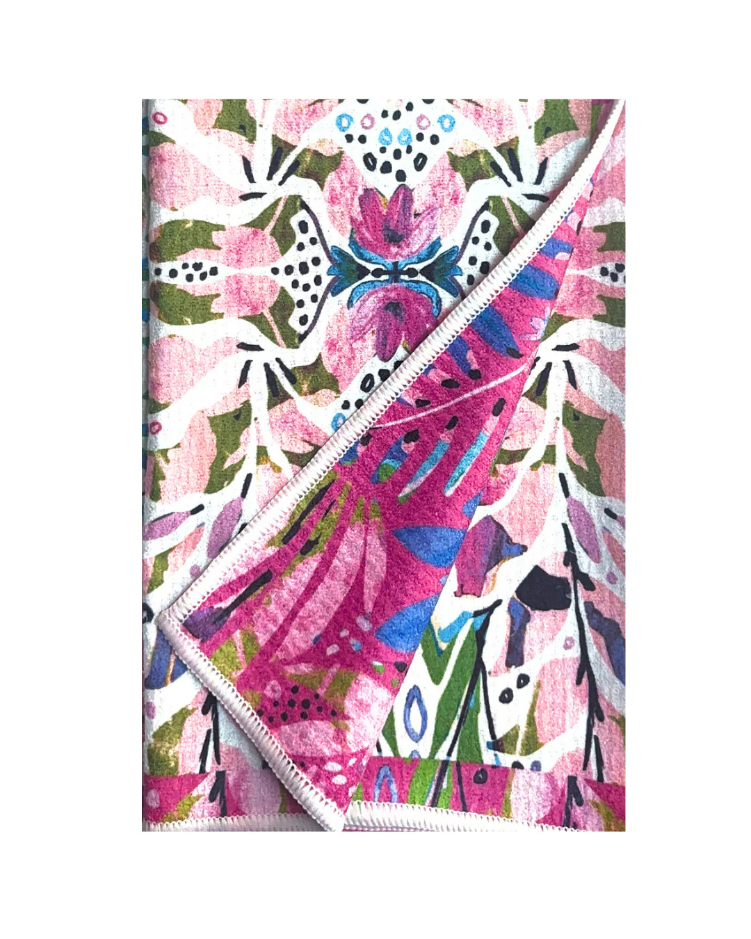 Pink Floral Double-Sided Tea Towel
