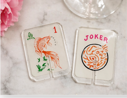 Let's Play Mahjong Acrylic Drink Clip Combo
