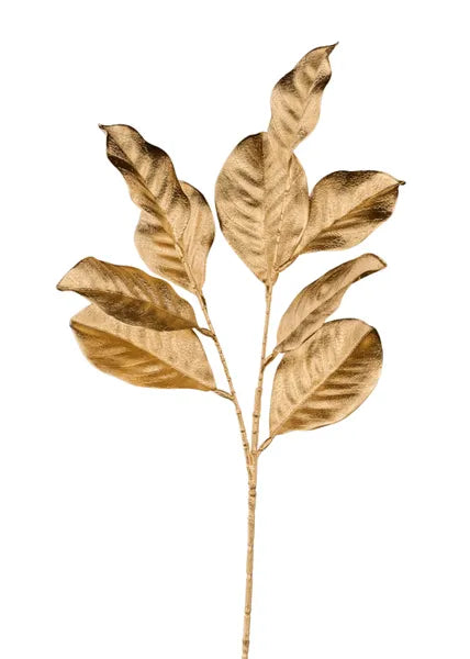 Gold Magnolia Leaf Spray - 25 inch