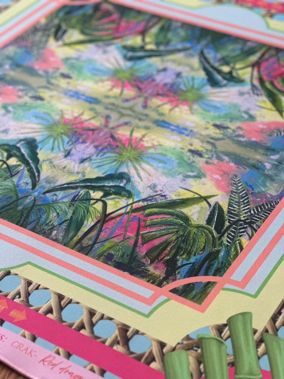 Oasis Mahjong Mat, Vibrant Coastal Design