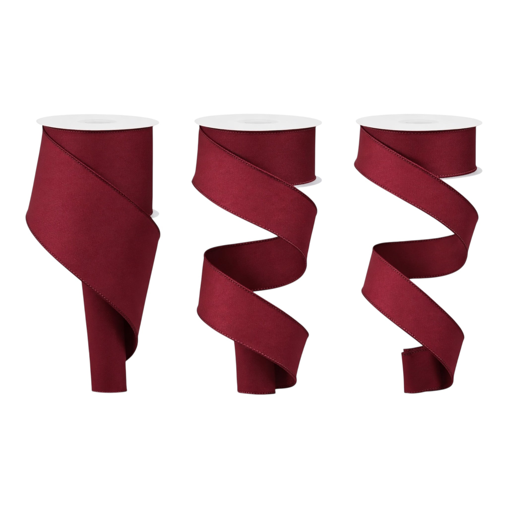 Solid Maroon Wired Ribbon- Available in 1.5", 2.5", 4" x 10yds School Graduation Fall Christmas