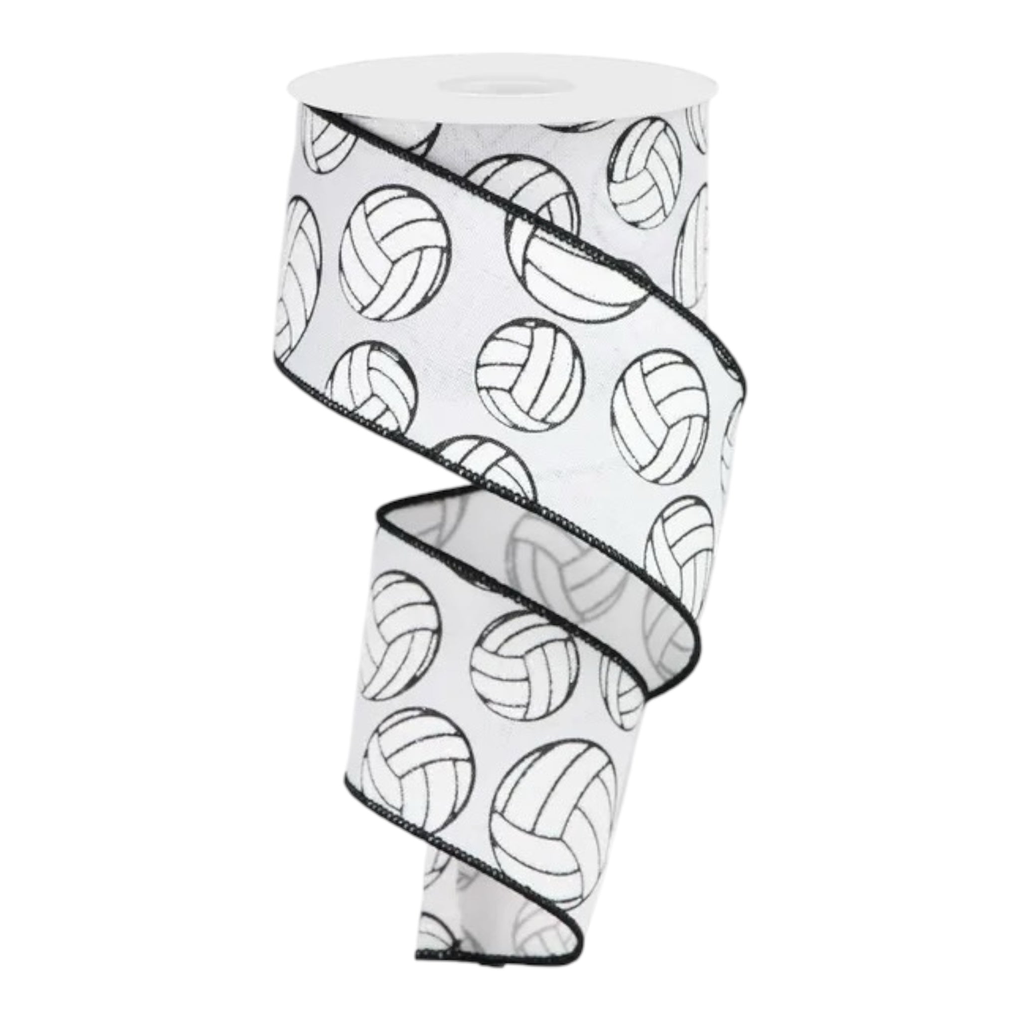 Volleyball Wired Ribbon with Glitter-Available in 1.5" 2.5"x 10yds