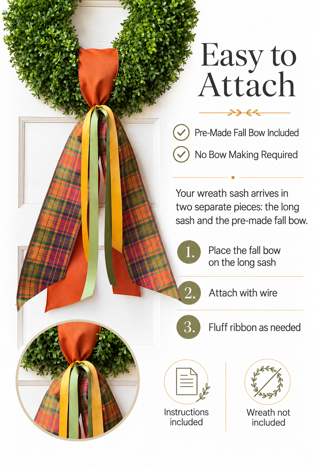 Fall Wreath Sash