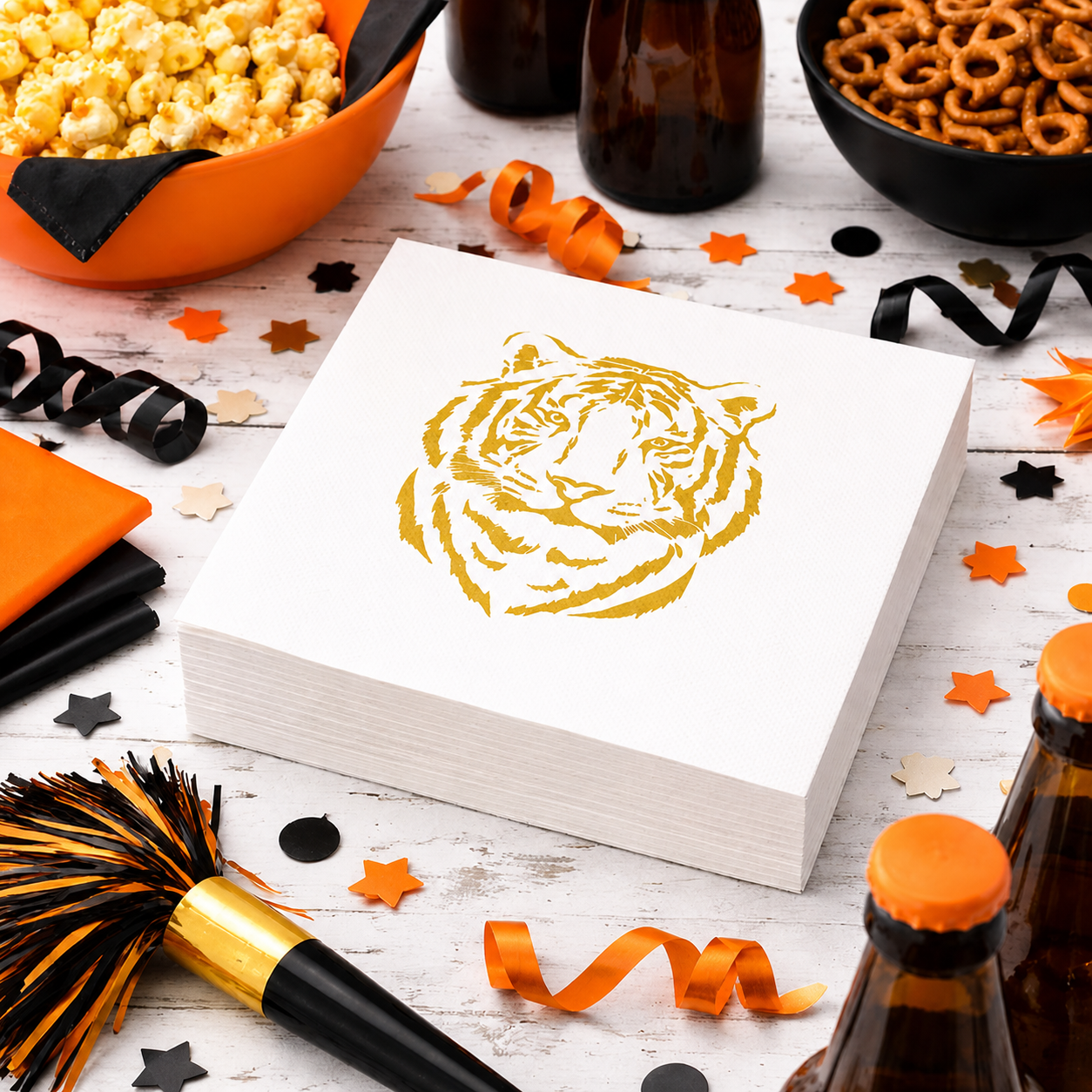 Tiger Face Cocktail Napkins, Pack of 20