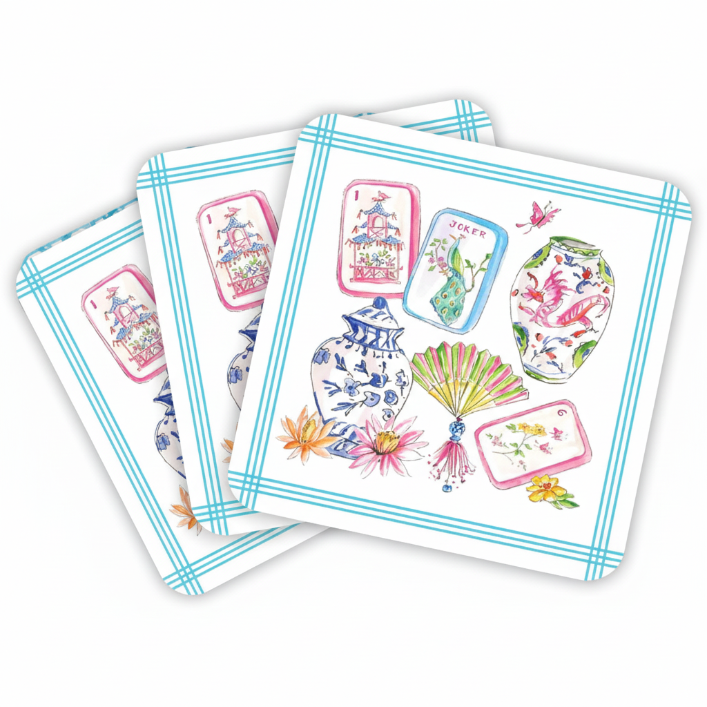 Bright Vivid Mahjong Coaster Like Second Image