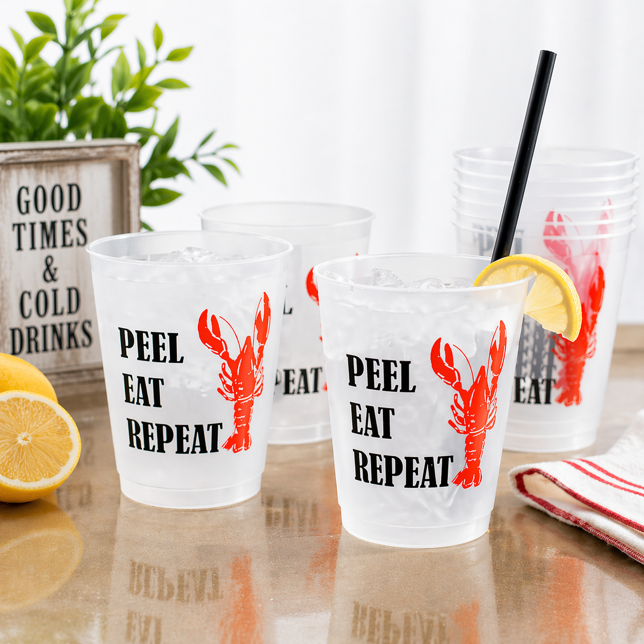 Peel Eat Repeat Crawfish Cups – Set of 10
