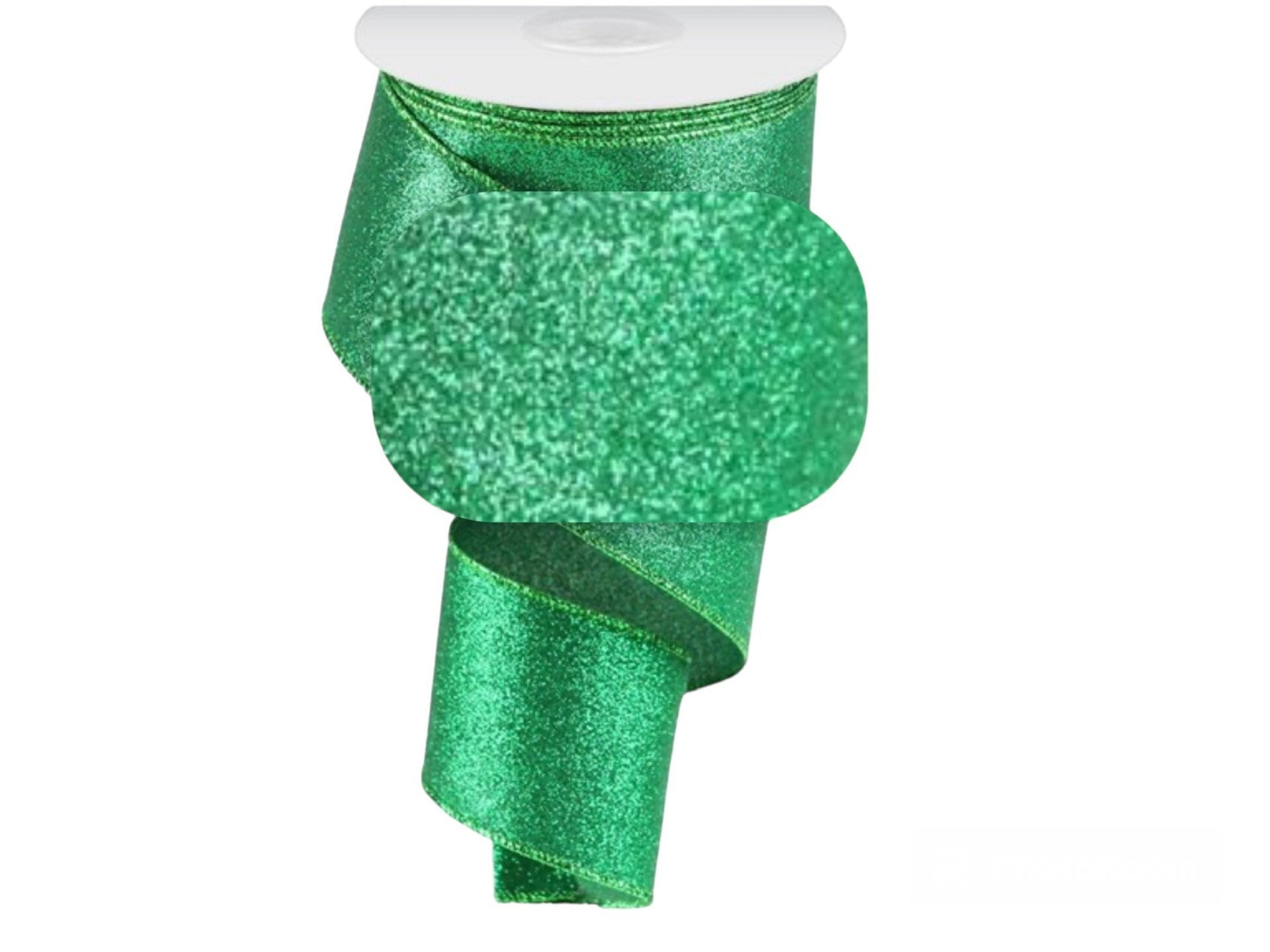 Emerald Green Ribbon Wired Edge Ribbon Green Ribbon for Wreaths Bows Christmas Tree Decor Gift Wrap