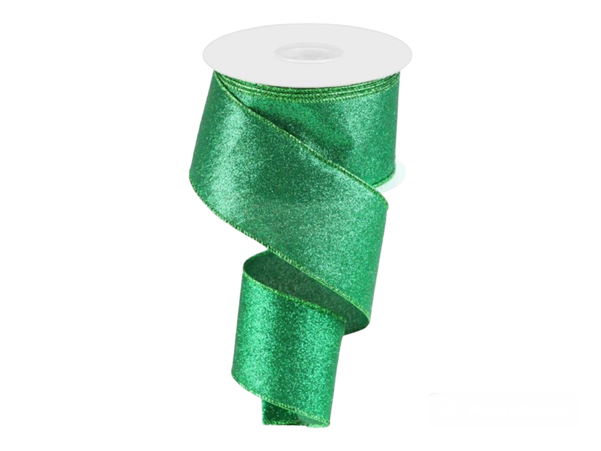 Emerald Green Ribbon Wired Edge Ribbon Green Ribbon for Wreaths Bows Christmas Tree Decor Gift Wrap