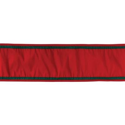 Red Christmas Ribbon, Double Sided Wired Ribbon with Green Edge, Holiday Ribbon for Wreaths, Bows & Gift Wrapping