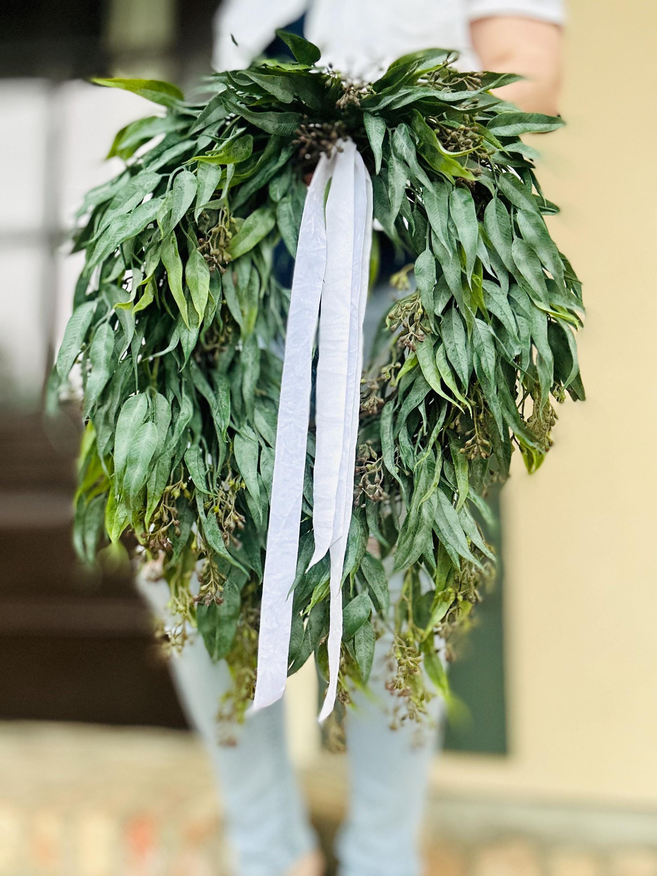 Eucalyptus Wreath for Front Door Year Round Farmhouse Greenery Wreath Neutral Everyday Outdoor Home Decor
