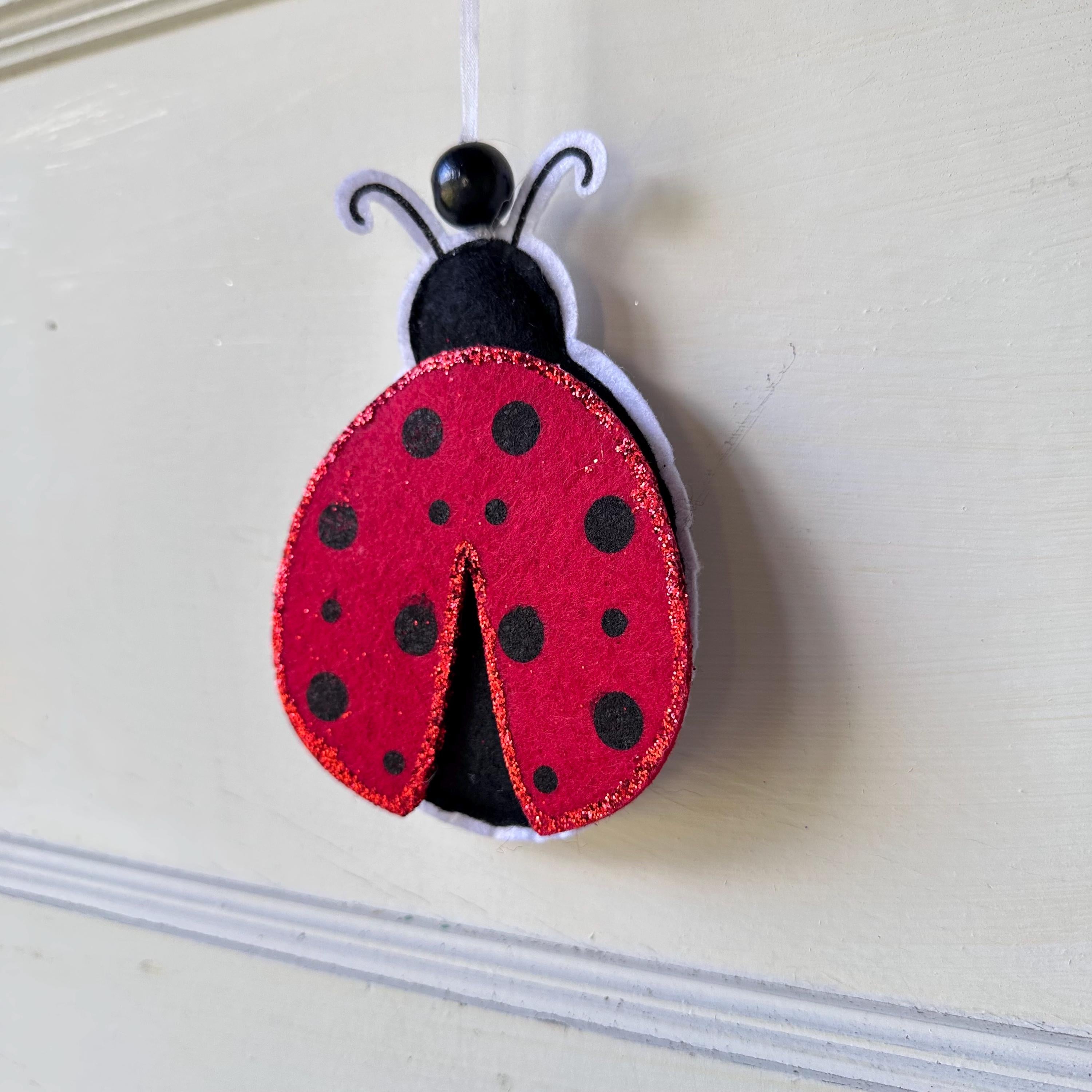 Ladybug Ribbon Sash for Wreath for the Front Door Decor Spring Summer Decor Personalized Custom Sash Wreath Attachments Home Decor