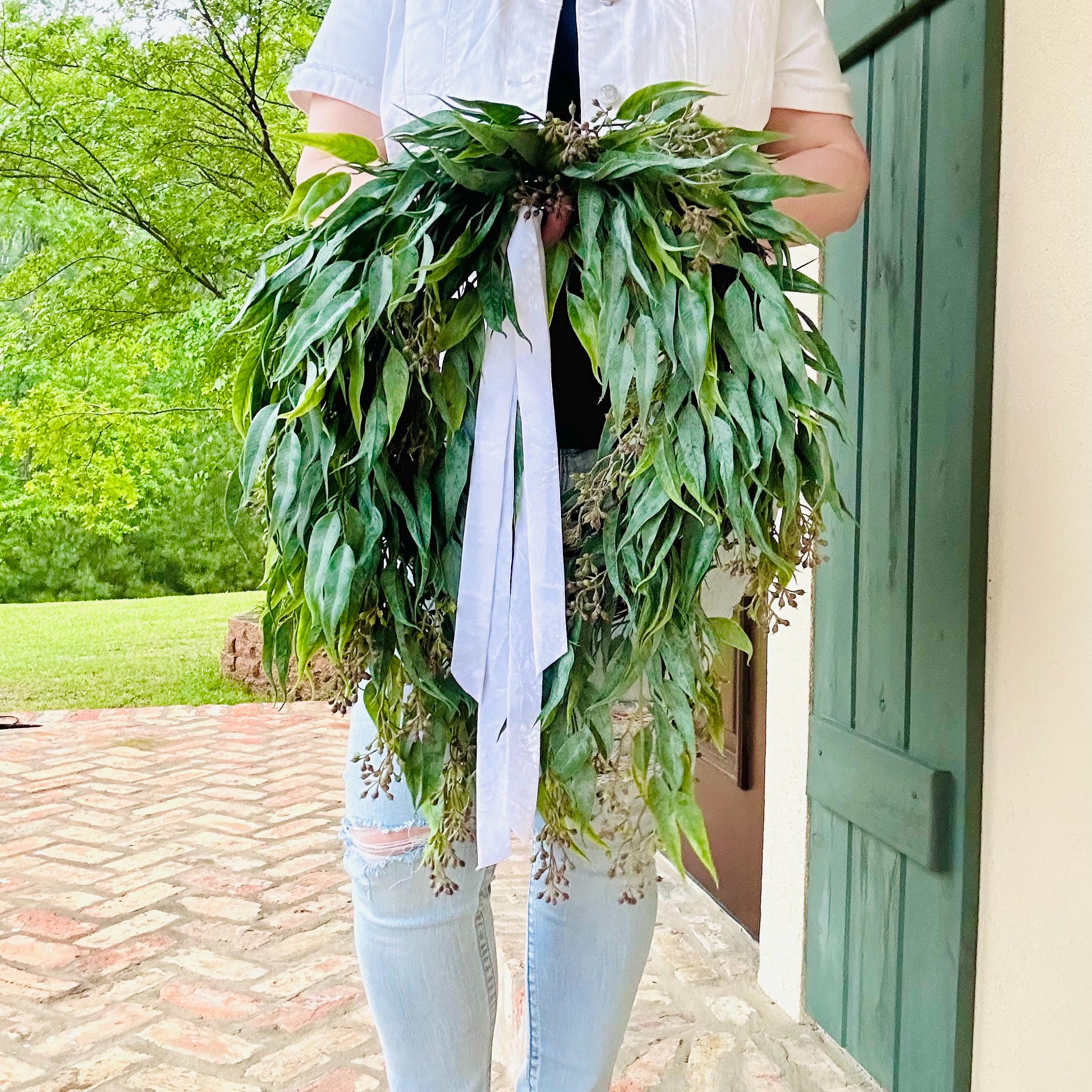 Eucalyptus Wreath for Front Door Year Round Farmhouse Greenery Wreath Neutral Everyday Outdoor Home Decor