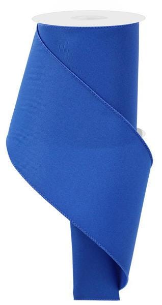 Royal Blue Wired Ribbon 4 Inch Solid Blue Designer Ribbon for Wreaths Bows 4th of July Patriotic Decor