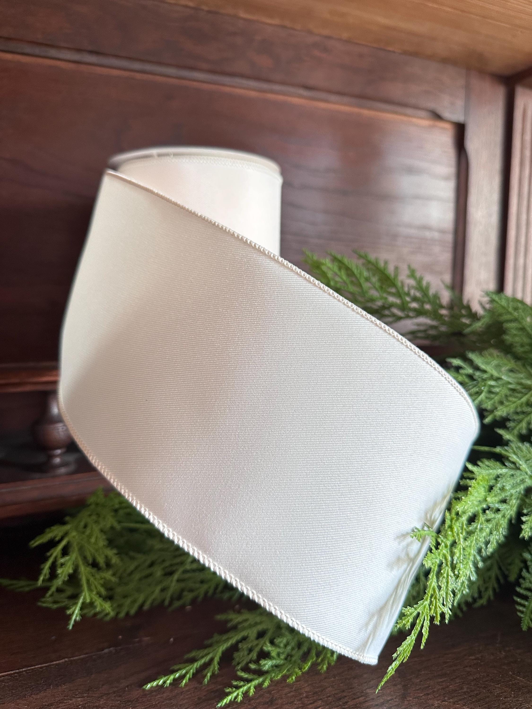Ivory Wired Ribbon White Ribbon for Wedding Decor Wreath Bows Christmas Tree Ribbon Wired Edge Ribbon