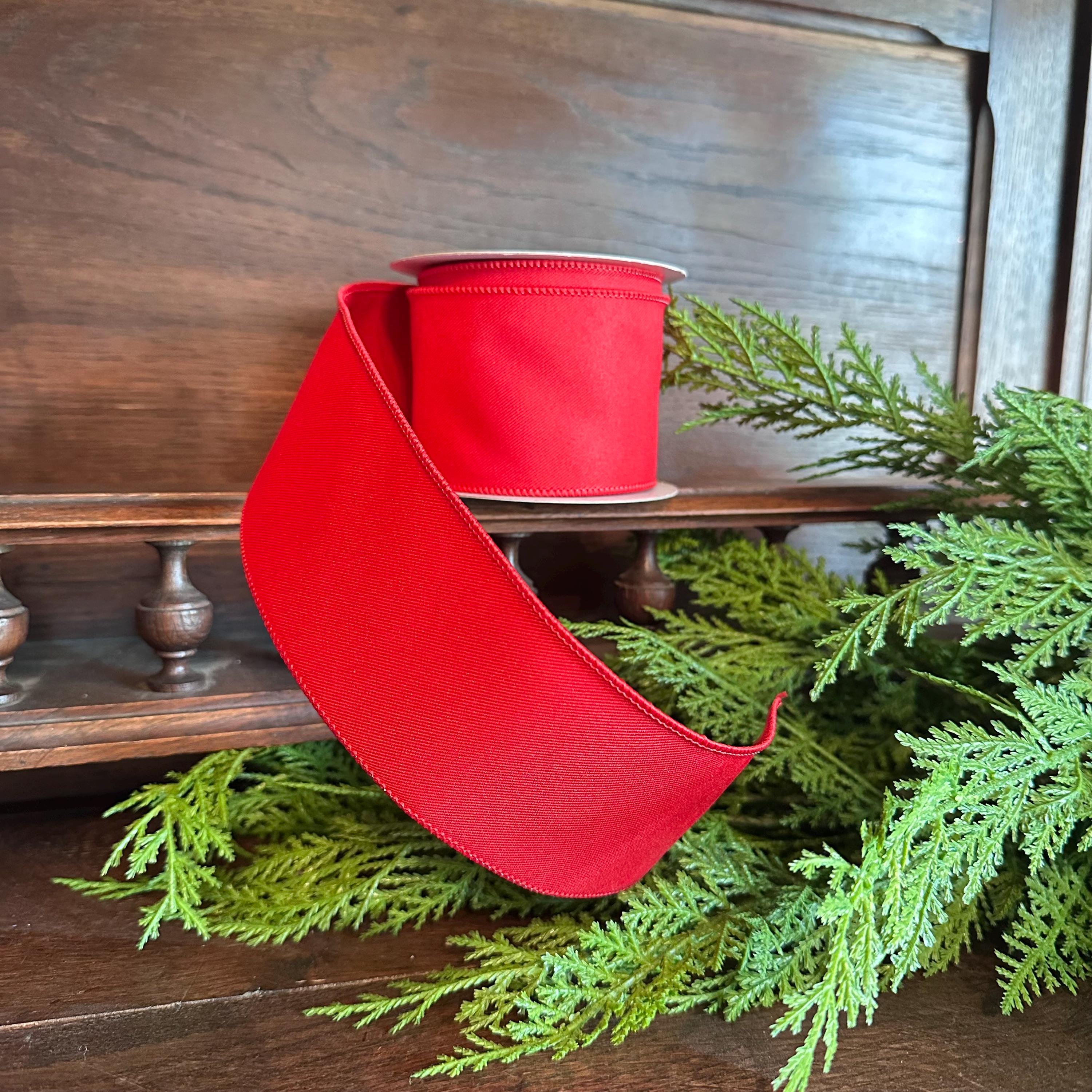 Solid Red Wired Ribbon- Available in 7/8", 1.5", 2.5" x 10yds