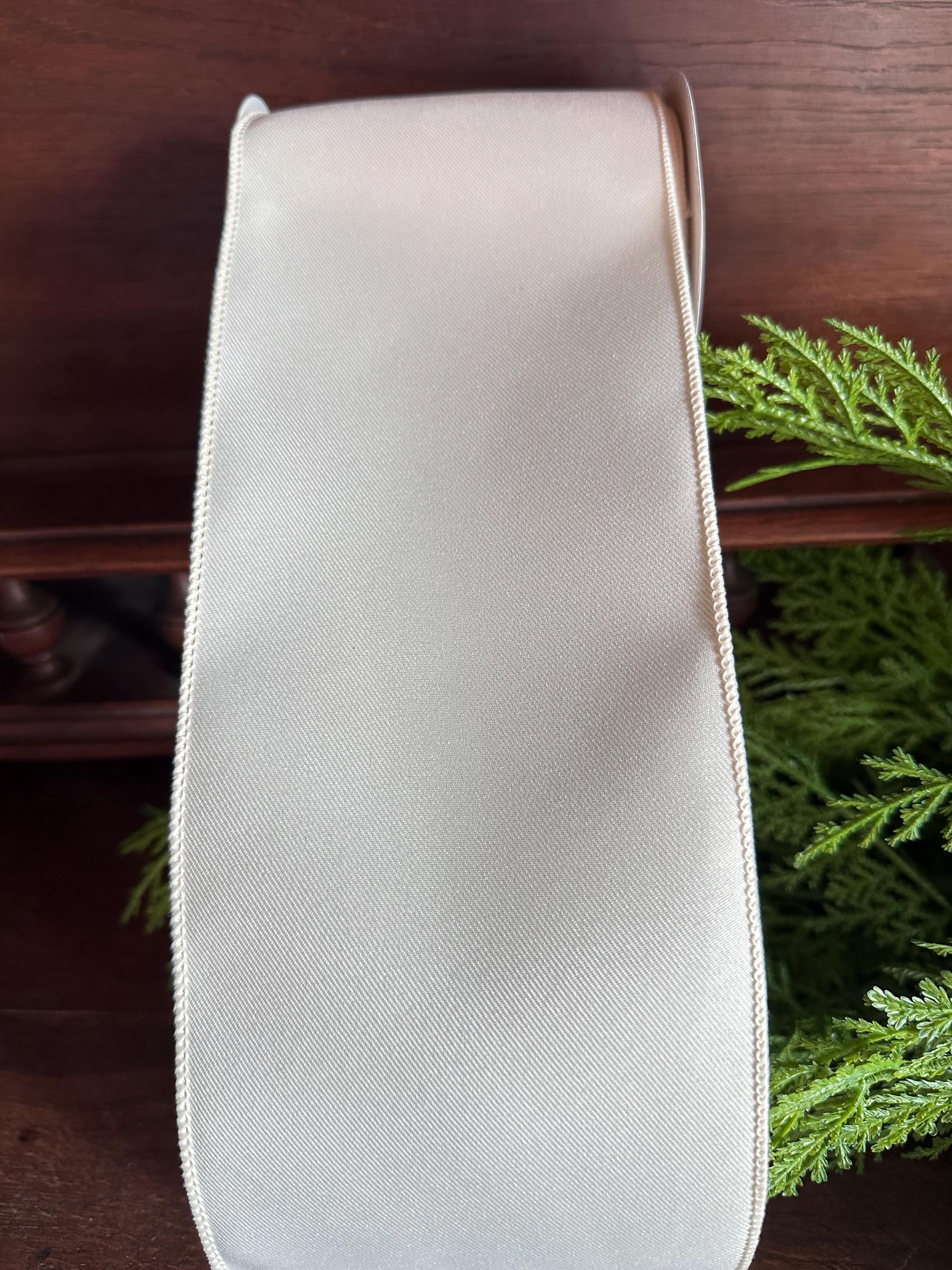 Ivory Wired Ribbon White Ribbon for Wedding Decor Wreath Bows Christmas Tree Ribbon Wired Edge Ribbon