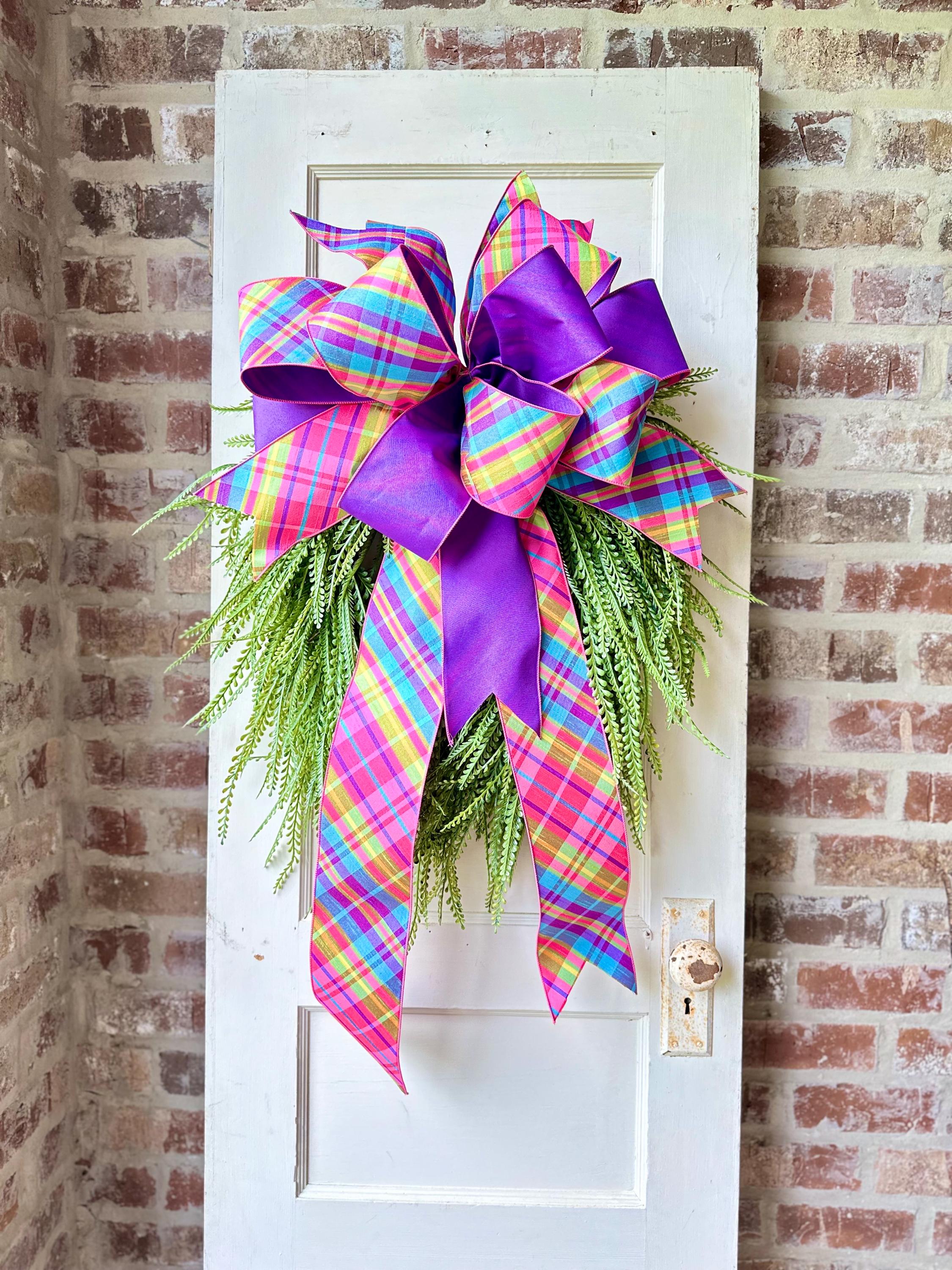 Multi-Color Plaid Spring Ribbon - 4" x 10 yds