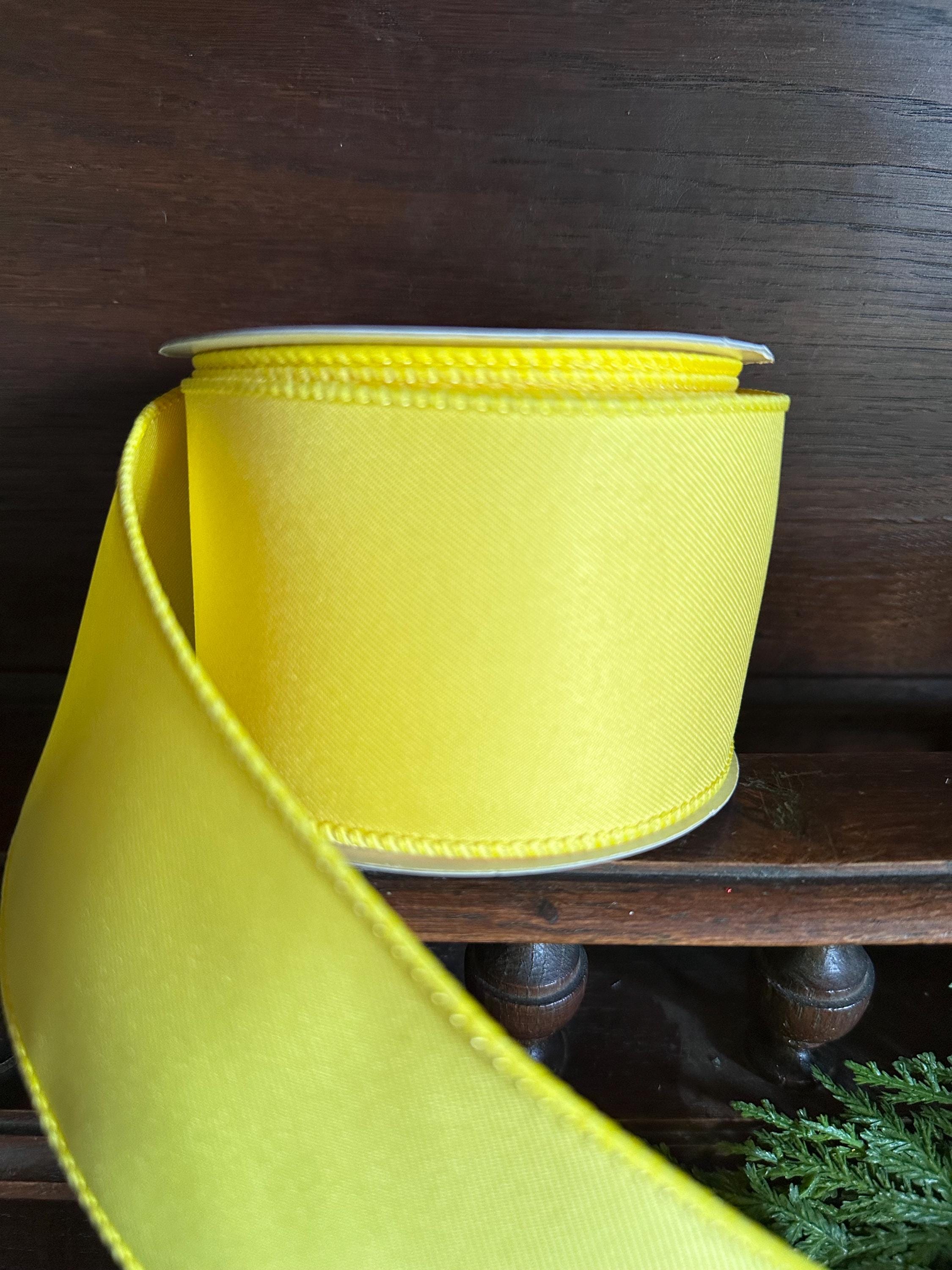 Solid Yellow Ribbon for Year Round 1.5",2.5" x 10yds