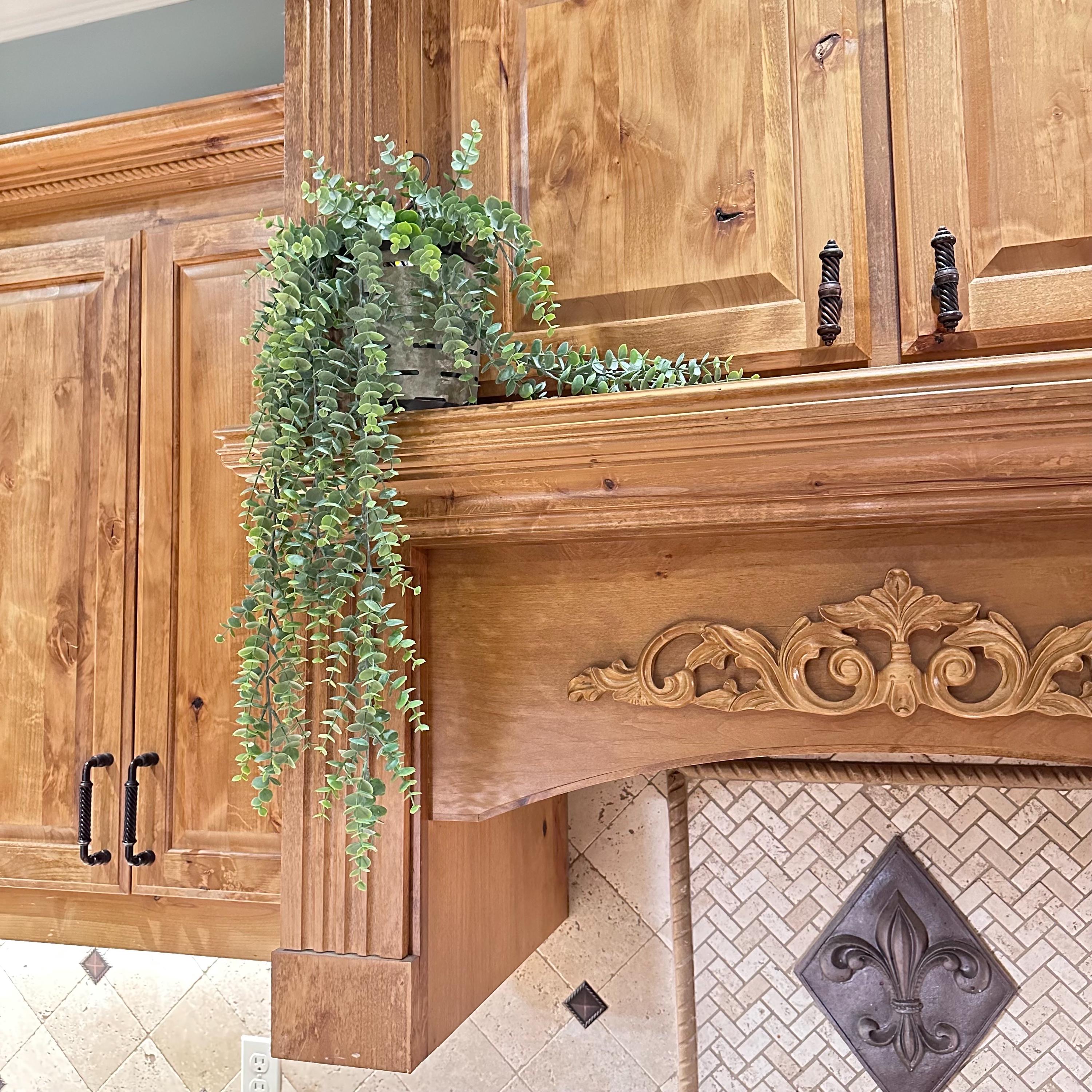 Hanging Eucalyptus Greenery Artificial Bush Fake Plant Shelf Decor Mantel Decor Trailing Faux Greenery for Bookcase Basket