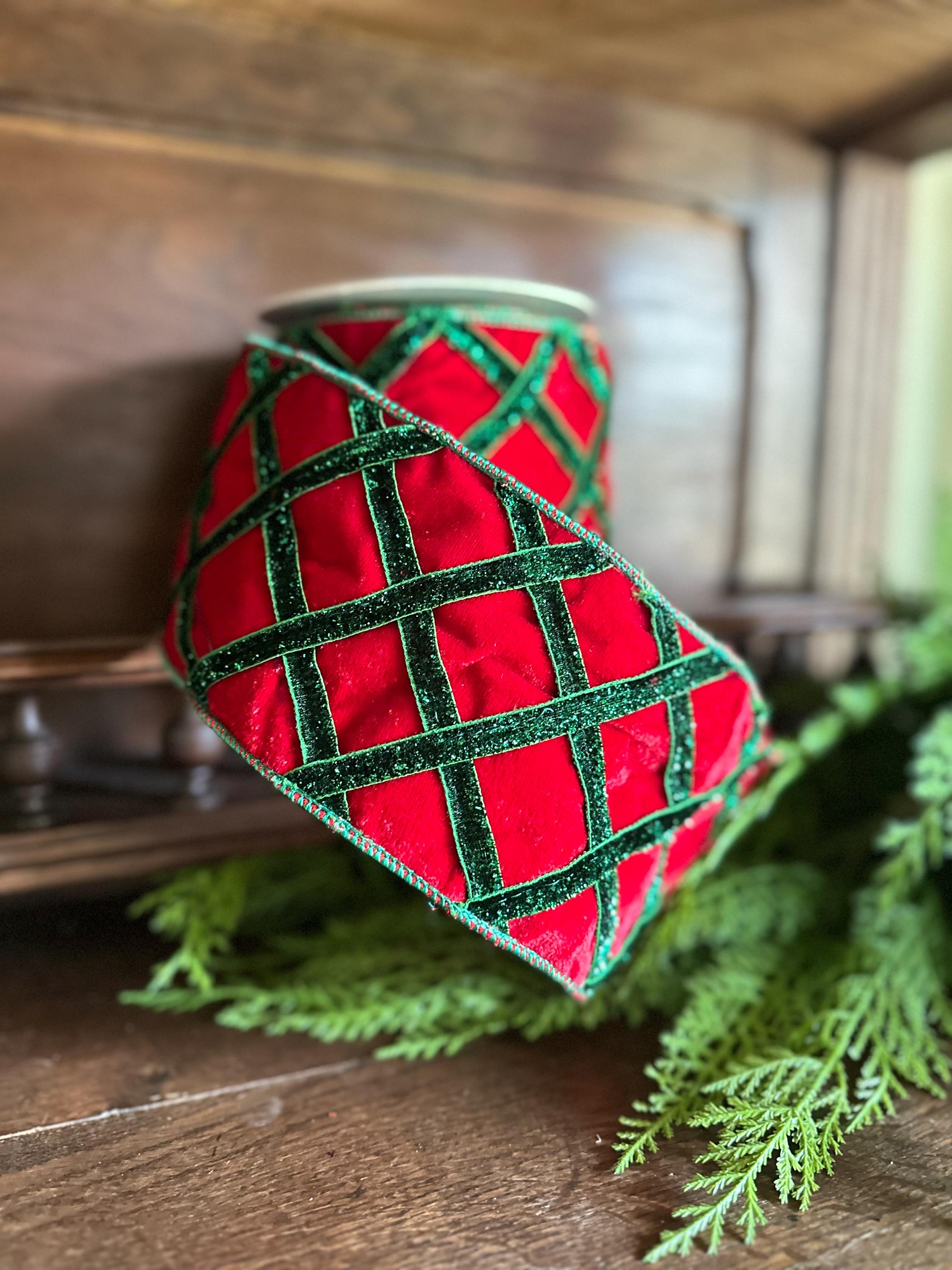 Red Velvet Ribbon Christmas Ribbon Luxury Ribbon Holiday Wreath Making Supply Craft Material Gift Wrap Bow Tree Decoration Christmas Tree