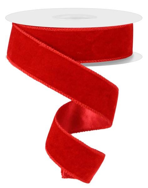 Red Velvet Wired Ribbon, Christmas Ribbon, Christmas Tree Ribbon, Wired Ribbon for Wreaths, Gift Wrap, Bow Making, Holiday Decor