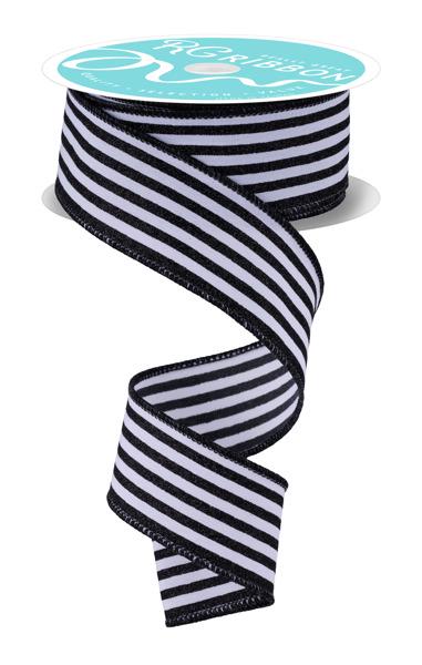 Black and White Striped Ribbon Farmhouse Wired Ribbon Wreath Ribbon Bow Making Gift Wrap Ribbon Wreath Supplies
