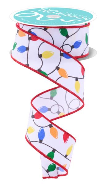 Holiday Ribbon Collection Christmas Light Design Premium Craft Material Wreath Making Supply Tree Trimming Essential Beautiful Gift Wrapping Accessory Multicolored Pattern Premium Quality Construction Wired Edge Detail Festive Home Creation