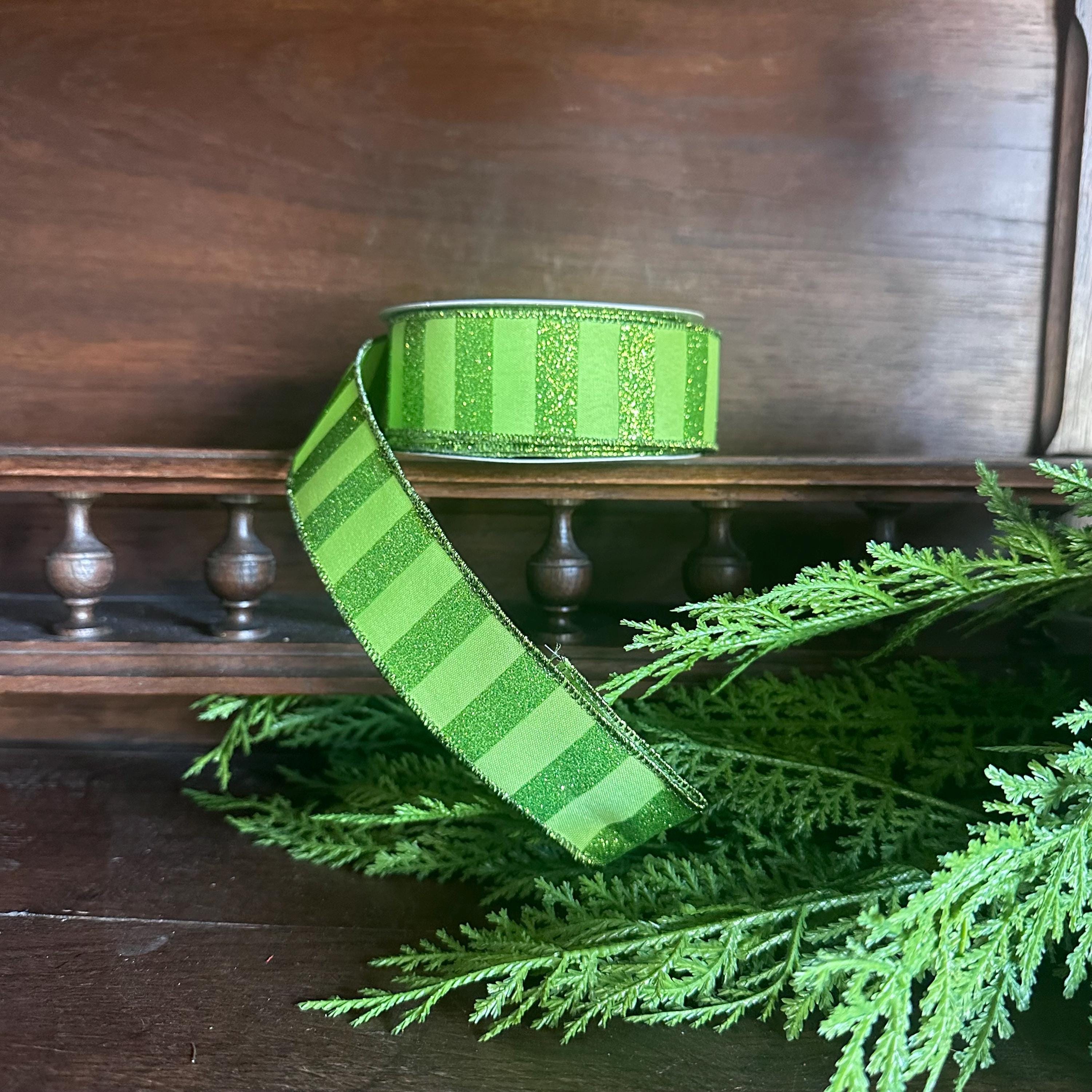Wired Stripe Ribbon for Wreath Making Craft Supply for Bows Gift Wrap Party Decor Halloween Ribbon Fall Ribbon Summer Ribbon
