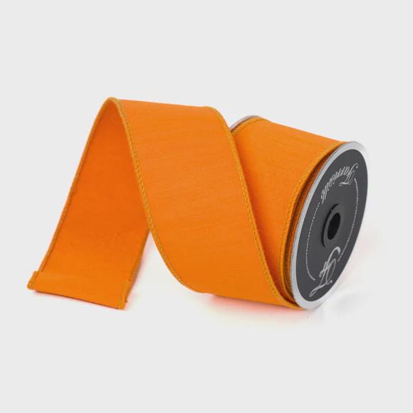 Orange Ribbon Craft Supply for Wreath Making Material for Bow Decoration Design Premium Farrisilk Ribbon Designer Ribbon