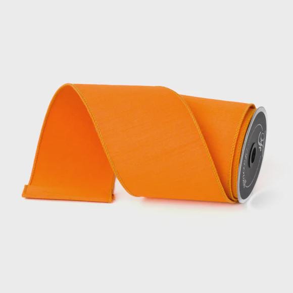 Orange Ribbon Craft Supply for Wreath Making Material for Bow Decoration Design Premium Farrisilk Ribbon Designer Ribbon