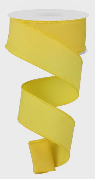 Solid Yellow Ribbon for Year Round 1.5",2.5" x 10yds