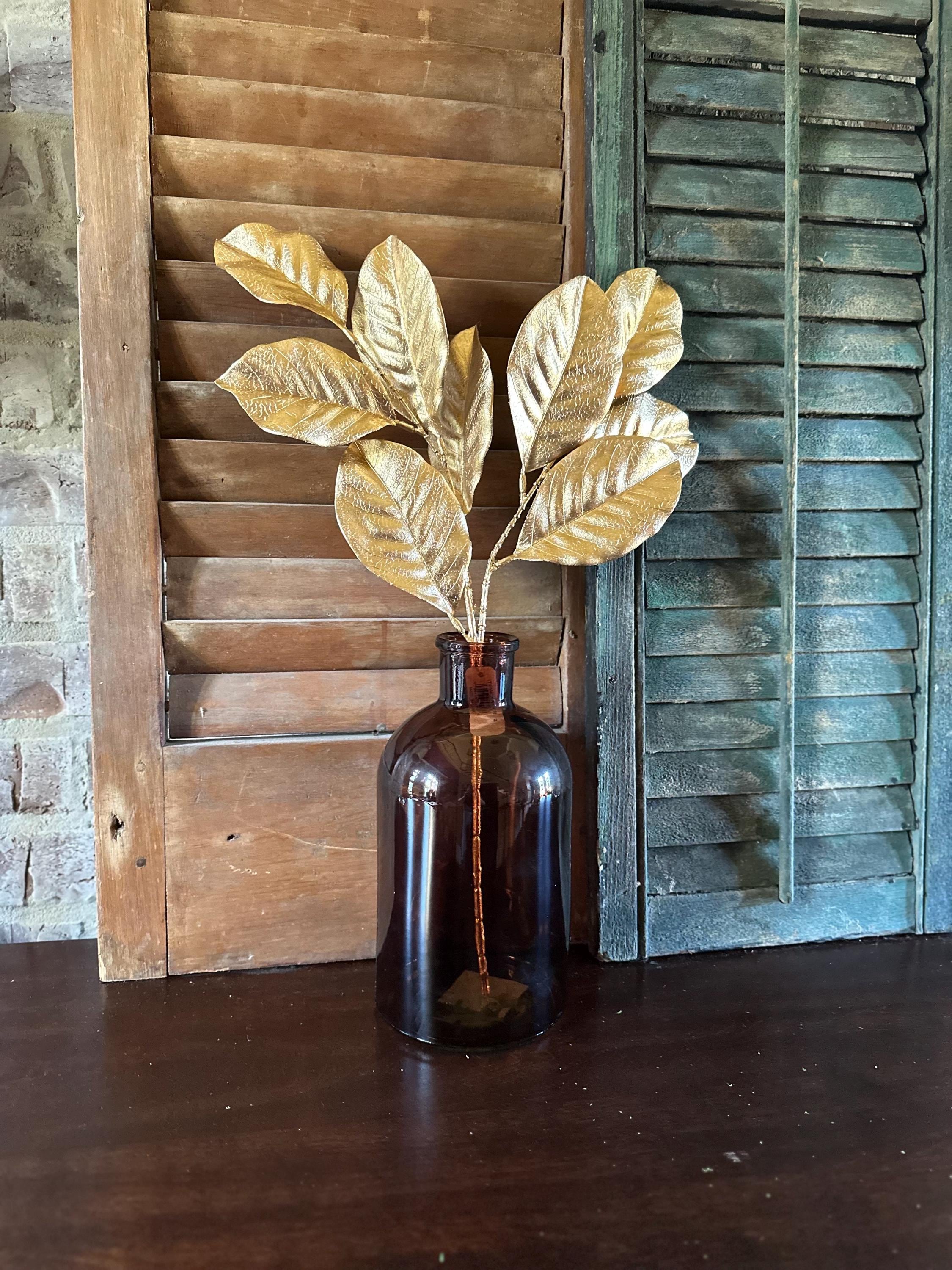 Gold Magnolia Leaf Spray - 25 inch