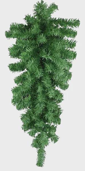 Evergreen Swag Green Swag Evergreen Teardrop Swag Pine Teardrop Swag Artificial Swag Fake Evergreen Swag Faux Pine Swag 24" or 30"