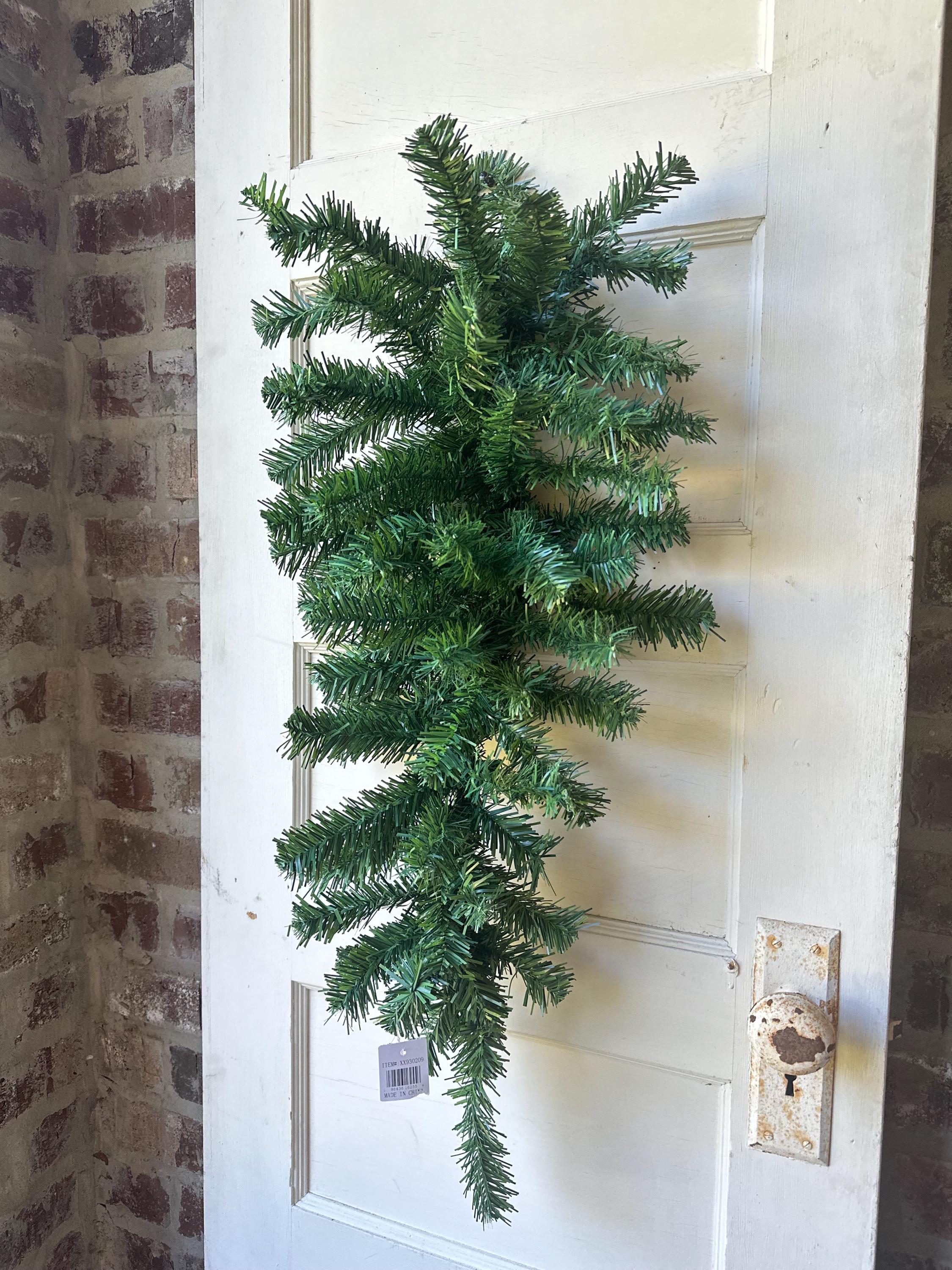 Evergreen Swag Green Swag Evergreen Teardrop Swag Pine Teardrop Swag Artificial Swag Fake Evergreen Swag Faux Pine Swag 24" or 30"