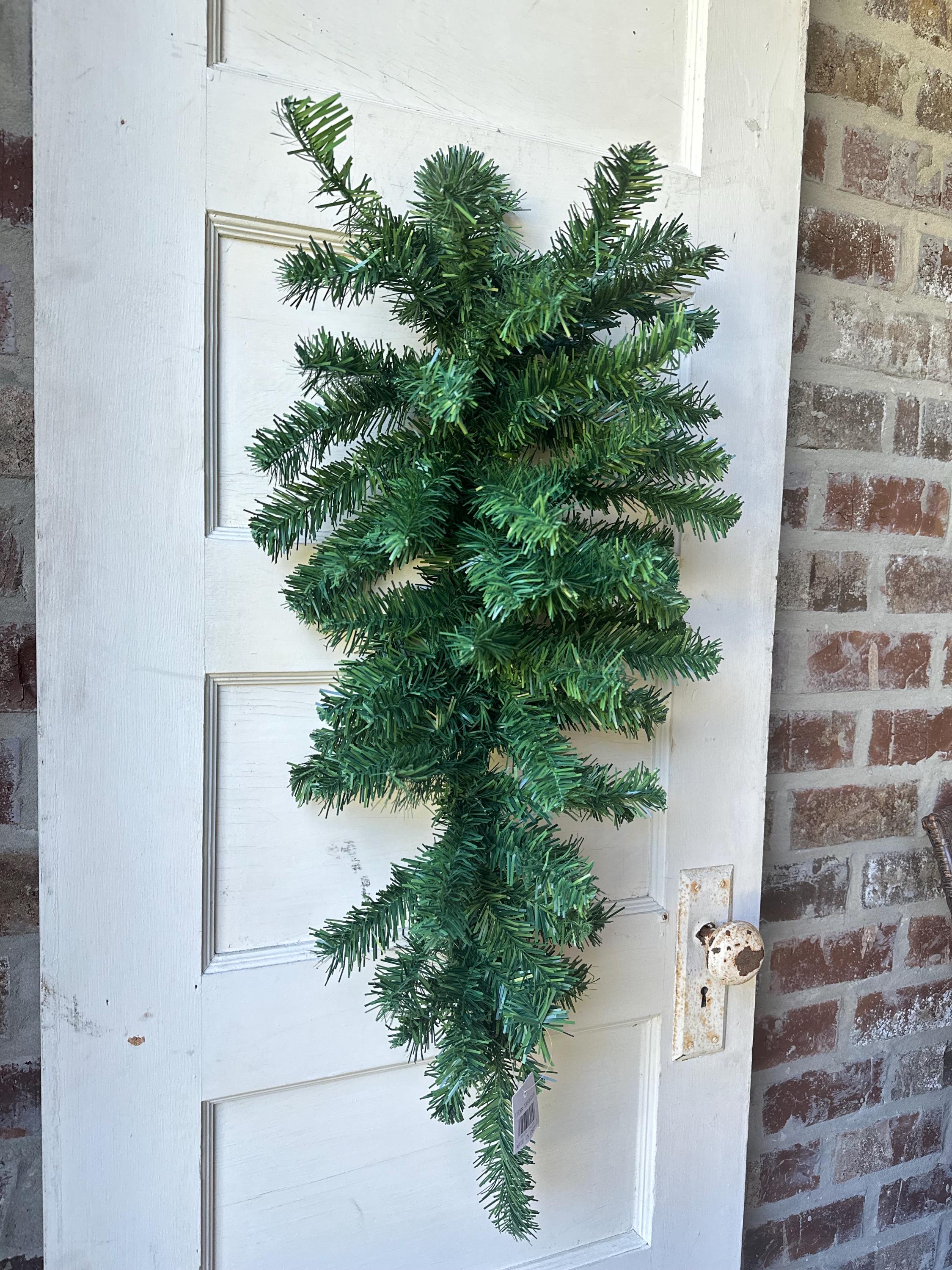 Evergreen Swag Green Swag Evergreen Teardrop Swag Pine Teardrop Swag Artificial Swag Fake Evergreen Swag Faux Pine Swag 24" or 30"