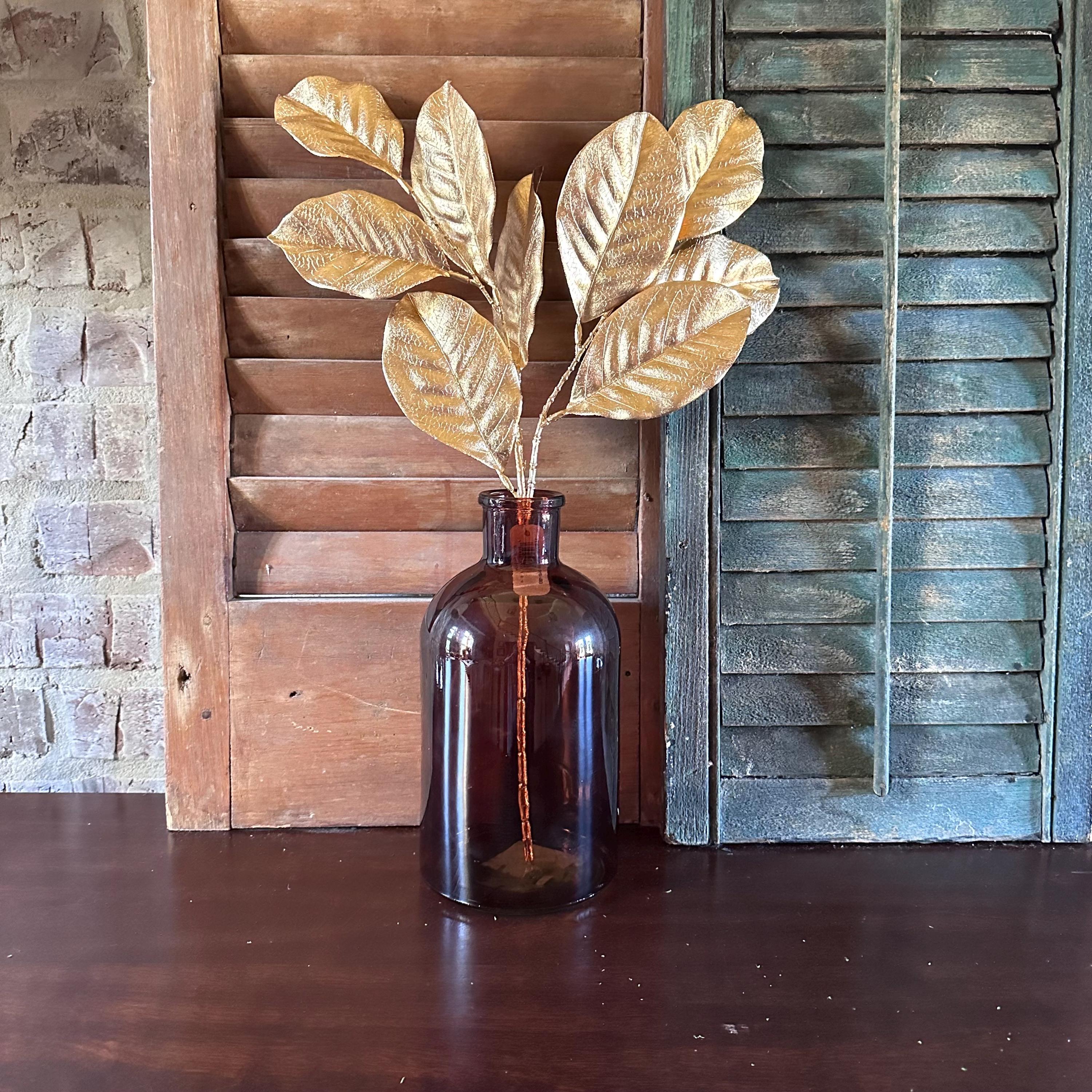 Gold Magnolia Leaf Spray - 25 inch