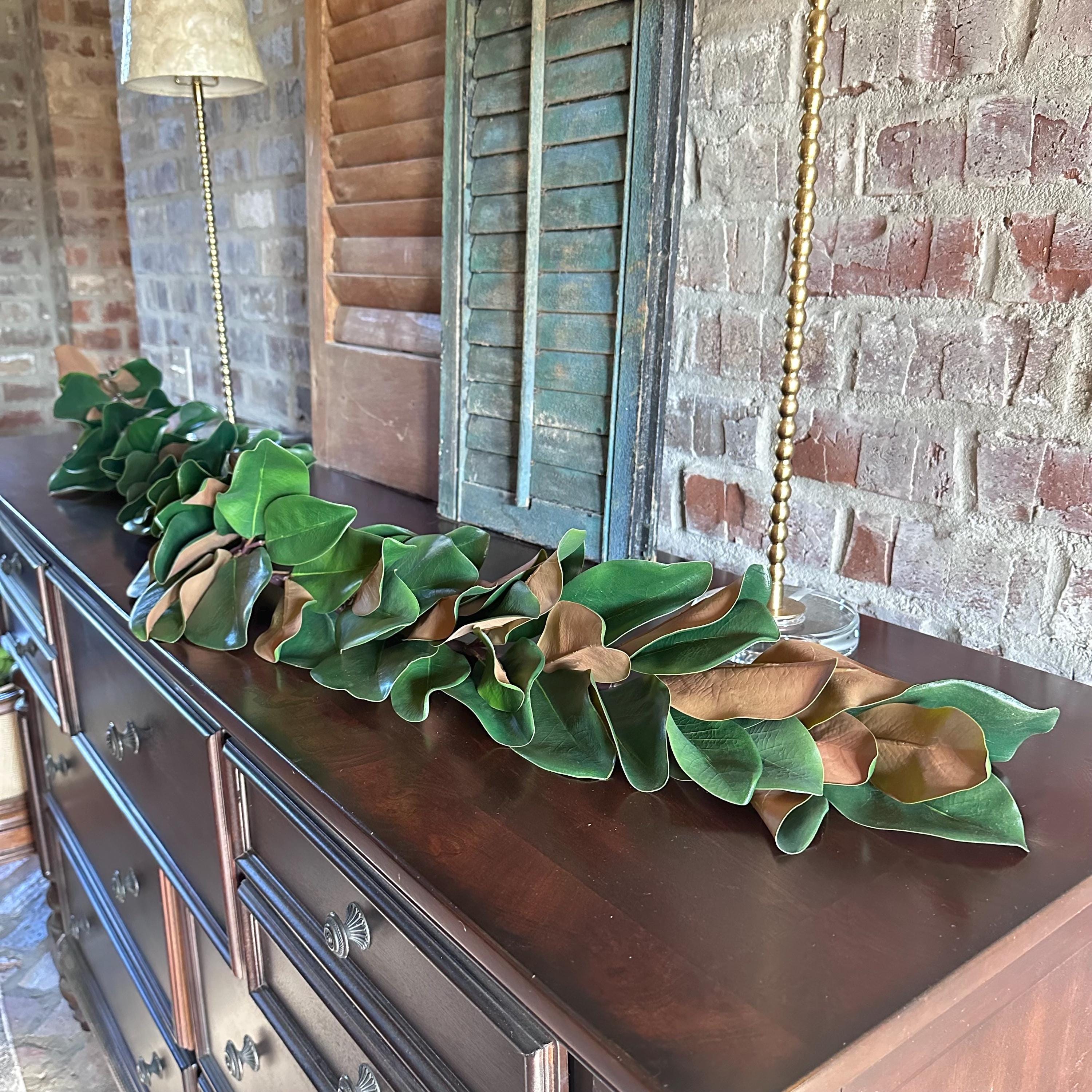 Magnolia Garland Artificial Greenery Realistic Magnolia Leaves for Wedding Decor Christmas Greenery and Year Round Home Decor 60 inch