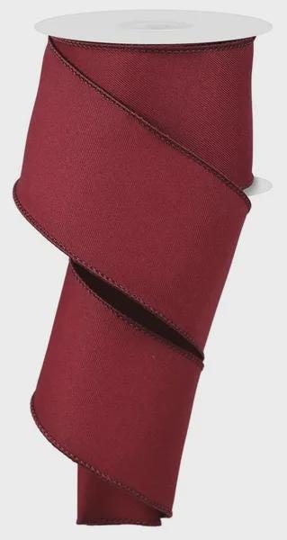 Solid Maroon Wired Ribbon- Available in 1.5", 2.5", 4" x 10yds School Graduation Fall Christmas